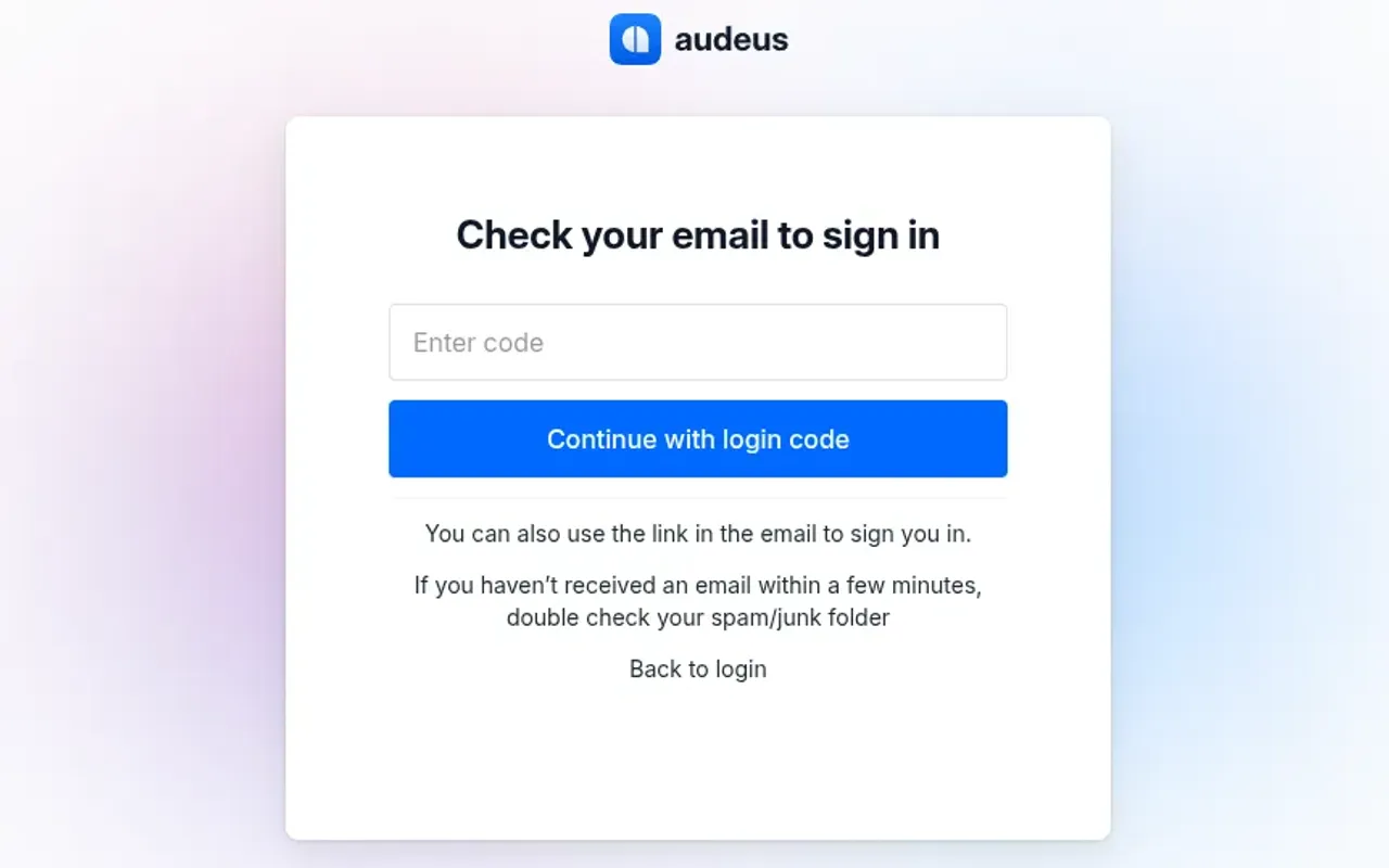 Verification screen to enter 6-digit confirmation code