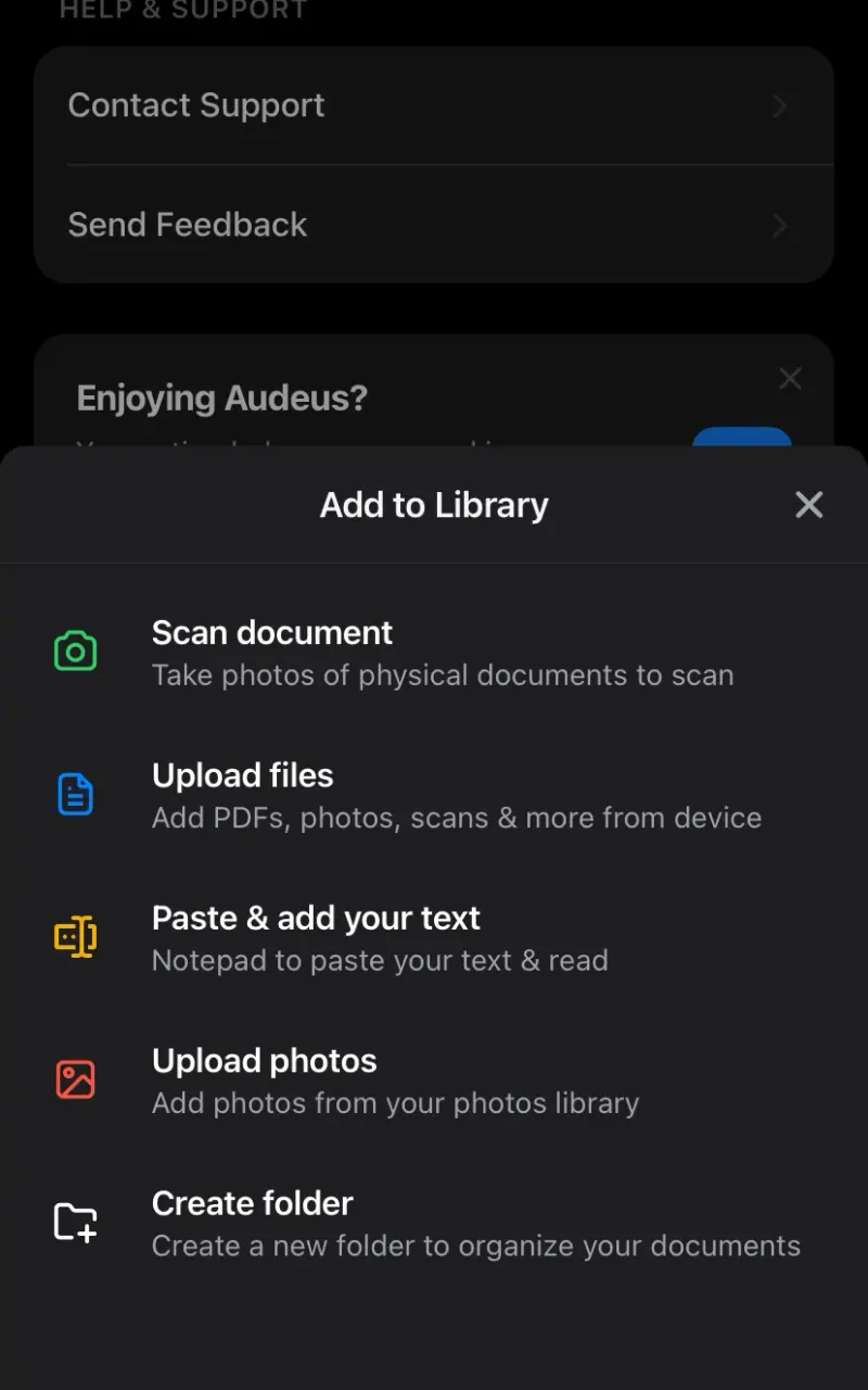 Importing documents using the iOS Files browser and library interface